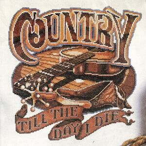Country Western Music Counted Cross Stitch Kit 14x14 Country Til the Day I Die